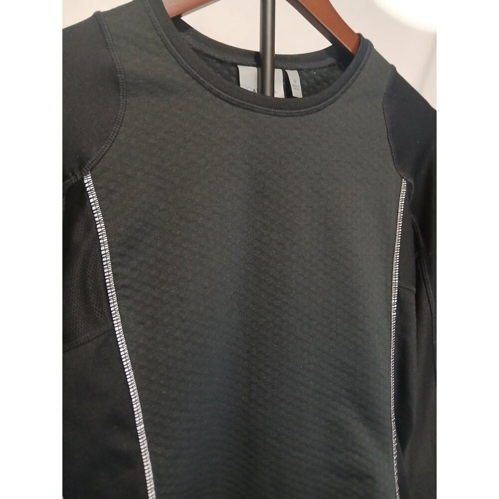 Athleta Reflective Heatzone Running Shirt Black Small Long Sleeve Zipper Pocket - Picture 4 of 10
